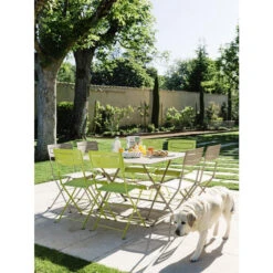 Table De Jardin 8 Personnes FERMOB Cargo 128 X 128 Cm - Muscade -Jardin Meubles Soldes Boutique 024114 table jardin fermob cargo 128 128 cm muscade ambiance 3