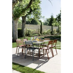 Table De Jardin 8 Personnes FERMOB Cargo 128 X 128 Cm - Muscade -Jardin Meubles Soldes Boutique 024114 table jardin fermob cargo 128 128 cm muscade ambiance 4