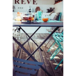 Table De Jardin 8 Personnes FERMOB Cargo 128 X 128 Cm - Carbone -Jardin Meubles Soldes Boutique 024147 table jardin fermob cargo 128 cm carbone ambiance 3