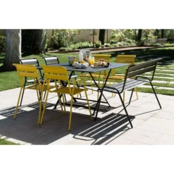 Table De Jardin 8 Personnes FERMOB Cargo 128 X 128 Cm - Carbone -Jardin Meubles Soldes Boutique 024147 table jardin fermob cargo 128 cm carbone ambiance 5