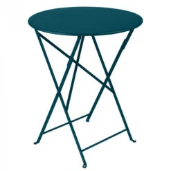 Table De Jardin 2 Personnes FERMOB Bistro Ø 60 Cm - Bleu Acapulco