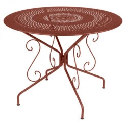 Table De Jardin 4 Personnes FERMOB Montmartre Ø 96 Cm - Ocre Rouge