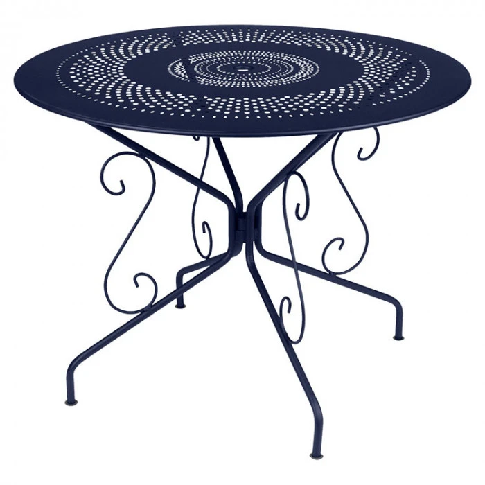 Table De Jardin 4 Personnes FERMOB Montmartre Ø 96 Cm - Bleu Abysse 3 Table De Jardin 4 Personnes FERMOB Montmartre Ø 96 Cm - Bleu Abysse
