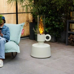 Lampe Fatboy Flamtastique - Gris Clair -Jardin Meubles Soldes Boutique 104684 lampe huile fatboy flamtastique gris clair ambiance