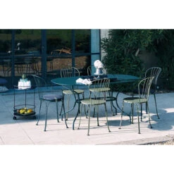 Galette Color Mix Pour Chaise FERMOB Montmartre Et Opéra + - Bleu Nuit -Jardin Meubles Soldes Boutique 2722 coussin galette bleu ambiance 2