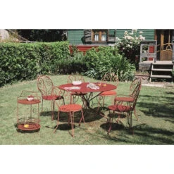 Galette Color Mix Pour Chaise FERMOB Montmartre Et Opéra + - Lie De Vin -Jardin Meubles Soldes Boutique 2722 coussin galette liede vin ambiance 1