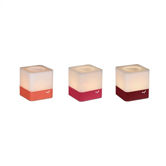 Lot De 3 Photophores FERMOB Cuub - Rouge 3 Lot De 3 Photophores FERMOB Cuub - Rouge