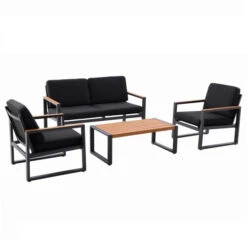 Salon De Jardin Bas MWH Soraya - 1 Canapé / 2 Fauteuils / 1 Table Basse