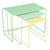 Lot De 3 Tables Basses Gigognes FERMOB Oulala - Vert Opaline / Menthe Glaciale / Citron -Jardin Meubles Soldes Boutique 900902 lot tables gigognes fermob oulala vert opaline menthe glaciale citron