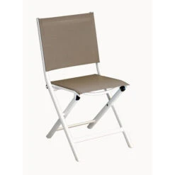 Chaise De Jardin Pliante Alizé Thema -Jardin Meubles Soldes Boutique chaise thema blanc s taupe 1