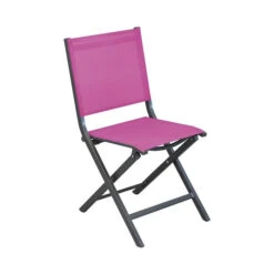 Chaise De Jardin Pliante Alizé Thema -Jardin Meubles Soldes Boutique chaise thema grey framboise 1