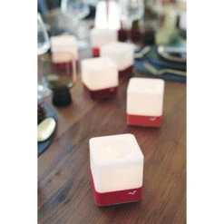 Lot De 3 Photophores FERMOB Cuub - Rouge 18 Lot De 3 Photophores FERMOB Cuub - Rouge -Jardin Meubles Soldes Boutique cuub rouge ambiance fermob 6