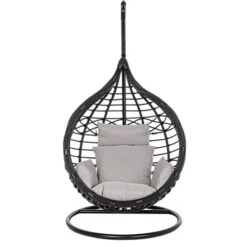 Fauteuil Œuf Suspendu Bizzotto Torres - Noir -Jardin Meubles Soldes Boutique fauteuil bizzotto torres noir 1