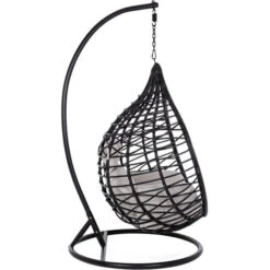 Fauteuil Œuf Suspendu Bizzotto Torres - Noir -Jardin Meubles Soldes Boutique fauteuil bizzotto torres noir 2