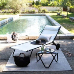 Lit Bain De Soleil LAFUMA Miami - Blanc -Jardin Meubles Soldes Boutique lfm2720 6900 lit bain de soleil lafuma miami blanc ambiance