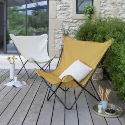 Fauteuil Pliant LAFUMA Pop Up XL Airlon - Écru -Jardin Meubles Soldes Boutique lfm2777.9328 fauteuil relax pliant lafuma pop up xl ecru ambiance 2