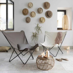 Fauteuil Pliant LAFUMA Pop Up XL Airlon - Écru -Jardin Meubles Soldes Boutique lfm2777.9328 fauteuil relax pliant lafuma pop up xl ecru ambiance