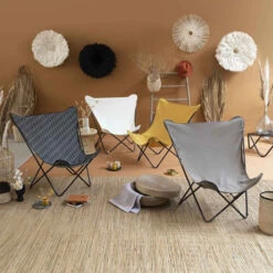 Fauteuil Pliant LAFUMA Pop Up XL Airlon - Écru -Jardin Meubles Soldes Boutique lfm2777.9328 fauteuil relax pliant lafuma pop up xl ecru ambiance 3