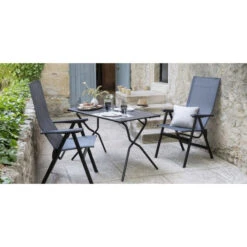 Fauteuil De Jardin Pliant LAFUMA Zen-it Batyline® Duo - Obsidian -Jardin Meubles Soldes Boutique lfm2780 fauteuil jardin lafuma zen it ambiance repas