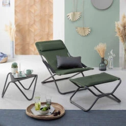 Bain De Soleil LAFUMA Transabed BeComfort - Olive -Jardin Meubles Soldes Boutique lfm2829.9548 bain soleil lafuma transabed becomfort olive ambiance interieur