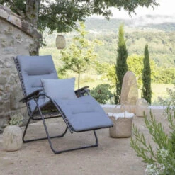 Fauteuil Relax Pliant LAFUMA Evolution BeComfort - Argent -Jardin Meubles Soldes Boutique lfm2830.8901 fauteuil relax pliant lafuma evolution becomfort argent ambiance