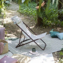 Chaise Longue LAFUMA Maxi Transat Plus - Rose -Jardin Meubles Soldes Boutique lfm2926 9257 chaise longue lafuma maxi transat plus rose ambiance