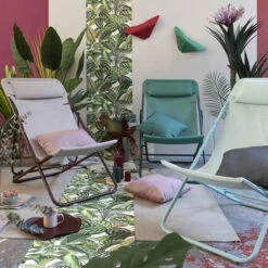 Chaise Longue LAFUMA Maxi Transat Plus - Rose -Jardin Meubles Soldes Boutique lfm2926 9257 chaise longue lafuma maxi transat plus rose ambiance 3