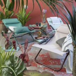 Bain De Soleil LAFUMA Transabed - Bleu -Jardin Meubles Soldes Boutique lfm2928 9258 bain soleil lafuma transabed bleu ambiance 2 min