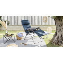 Fauteuil Relax Pliant LAFUMA Futura BeComfort XL - Bleu Encre -Jardin Meubles Soldes Boutique lfm3131.8900 fauteuil relax pliant lafuma futura becomfort xl bleu encre ambiance 3