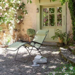 Fauteuil Relax Pliant LAFUMA R Clip Batyline Iso - Seigle -Jardin Meubles Soldes Boutique lfm4020.9267 fauteuil relax pliant lafuma r clip etamine ambiance 1 1