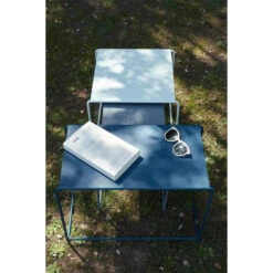 Lot De 3 Tables Basses Gigognes FERMOB Oulala - Bleu Acapulco / Menthe Glaciale / Gris Orage -Jardin Meubles Soldes Boutique oulala bouquet retro gordes bcj23 sebastien erome min